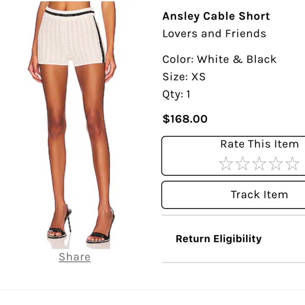 Lovers and Friends Ansley Cable short size xs brand new never worn no tags
